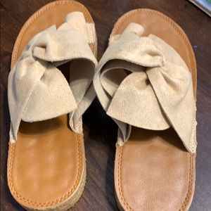 Step tan sandals